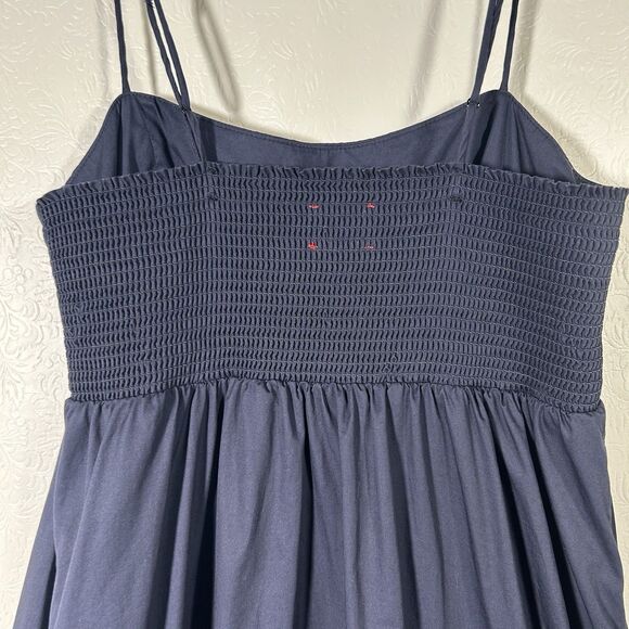 Xirena Freya Camisole Midi Tiered Dress Sz XS Cotton Midnight Blue Pockets Boho - Picture 14 of 16